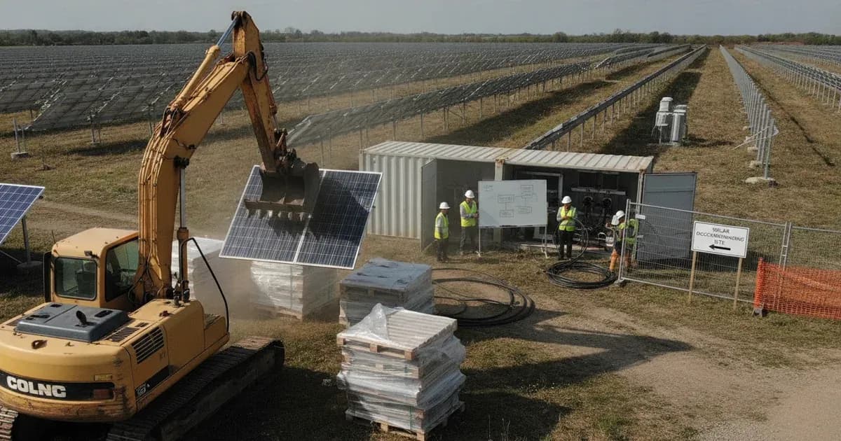 A high quality technical diagram of uk commercial solar farm decommissioning and bond guide — SolarNevs spec card