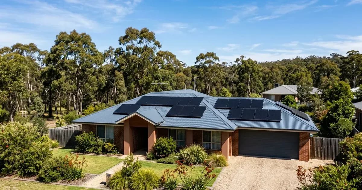 Large 15kW residential solar panel array installed on a Colorbond metal roof in Australia — SolarNevs spec card