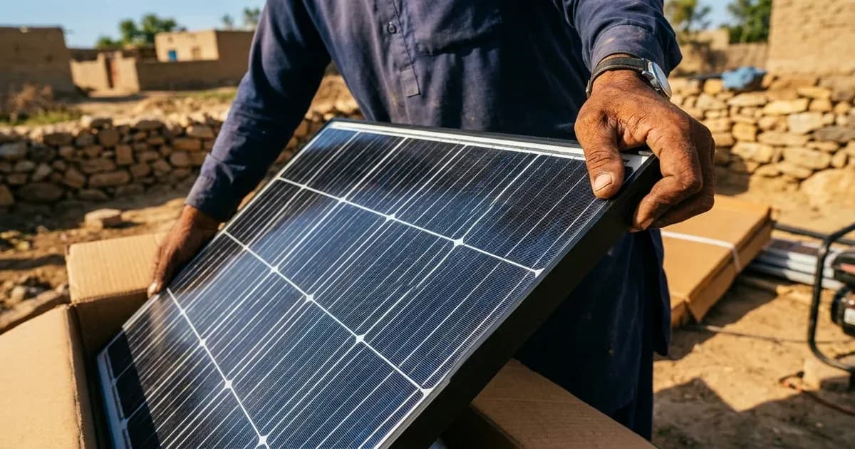 Close-up of a monocrystalline solar plate under bright sunny light — SolarNevs spec card