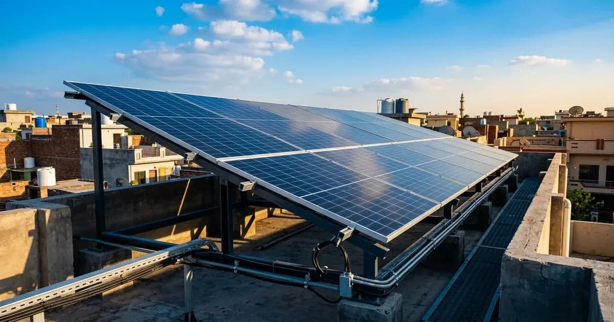 Trina solar panels installed on a rooftop mounting frame under warm sunlight — SolarNevs spec card