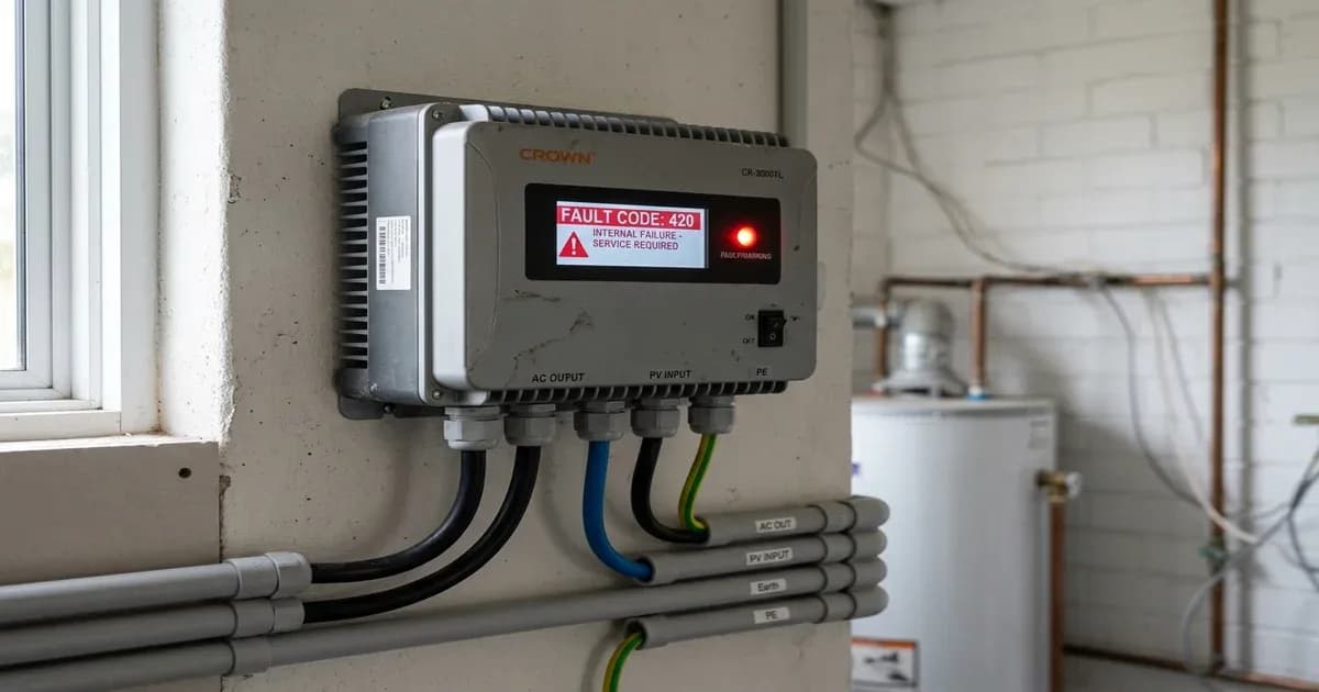 Crown solar inverter error troubleshooting — SolarNevs spec card