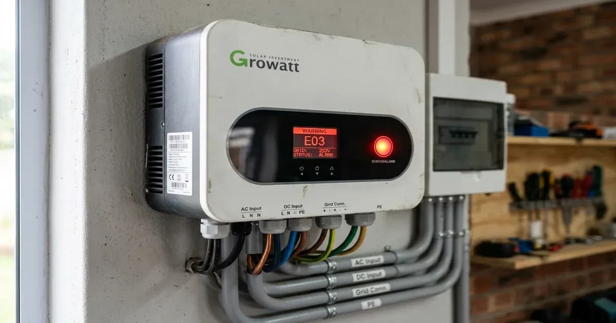 Growatt solar inverter error troubleshooting — SolarNevs spec card