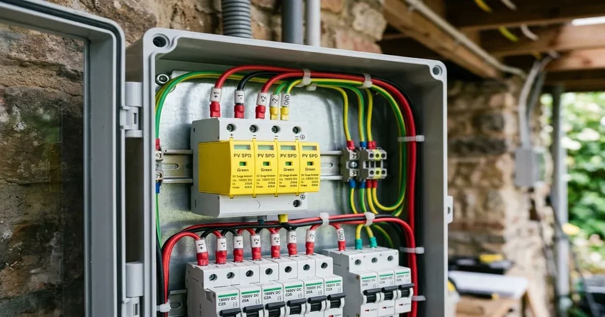 Solar distribution box SPD and breakers installation verify checklist — SolarNevs spec card