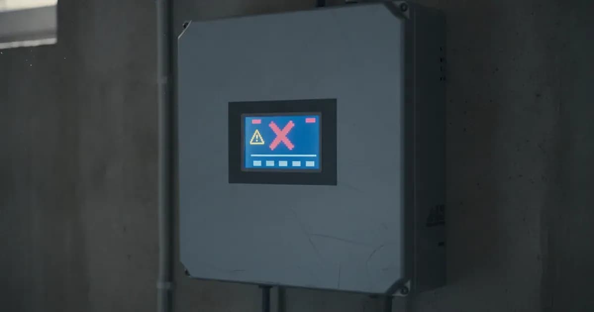 Technician testing AC output distribution box and automatic transfer switch with a digital multimeter. — SolarNevs spec card