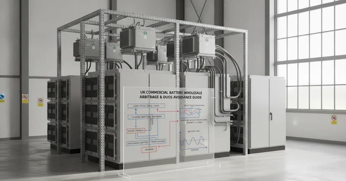 Commercial battery energy storage containers and substation next to a solar farm. — SolarNevs spec card