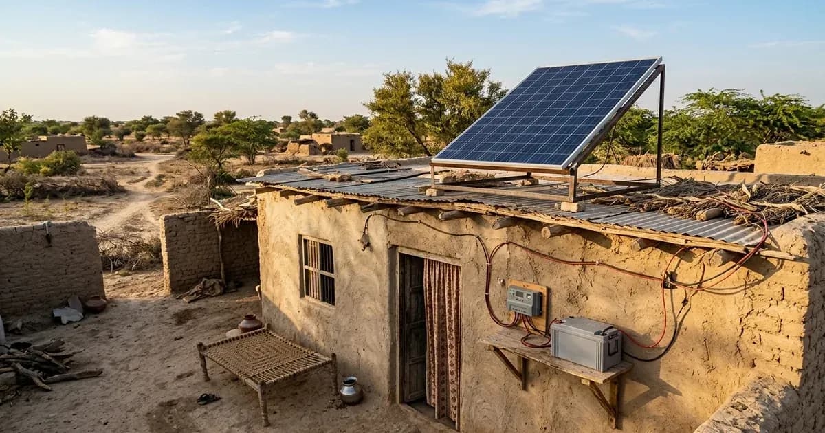 Small solar power system installed on a rural home in Sindh Pakistan. — SolarNevs spec card