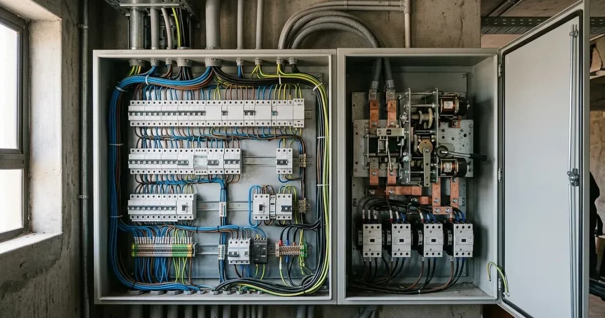 Electrical changeover switchgear and mechanical interlock panel for a solar grid-tied SSEG installation. — SolarNevs spec card