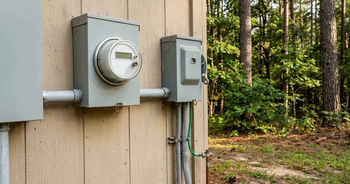 Exterior utility meter and solar AC disconnect switch installed with conduit on an Alabama home — SolarNevs spec card