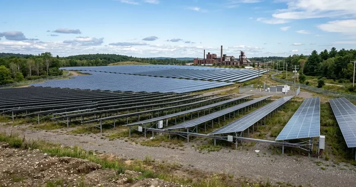 Utility-scale solar photovoltaic array installed on a repurposed brownfield site under open skies. — SolarNevs spec card