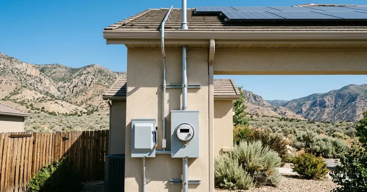 Conduit and exterior electrical disconnect equipment connected to rooftop solar on a Utah home. — SolarNevs spec card