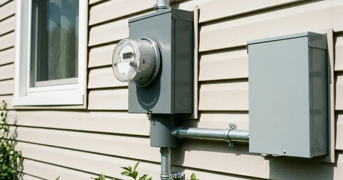 Electrical meter socket and conduit connection to a service entrance panel on residential vinyl siding. — SolarNevs spec card
