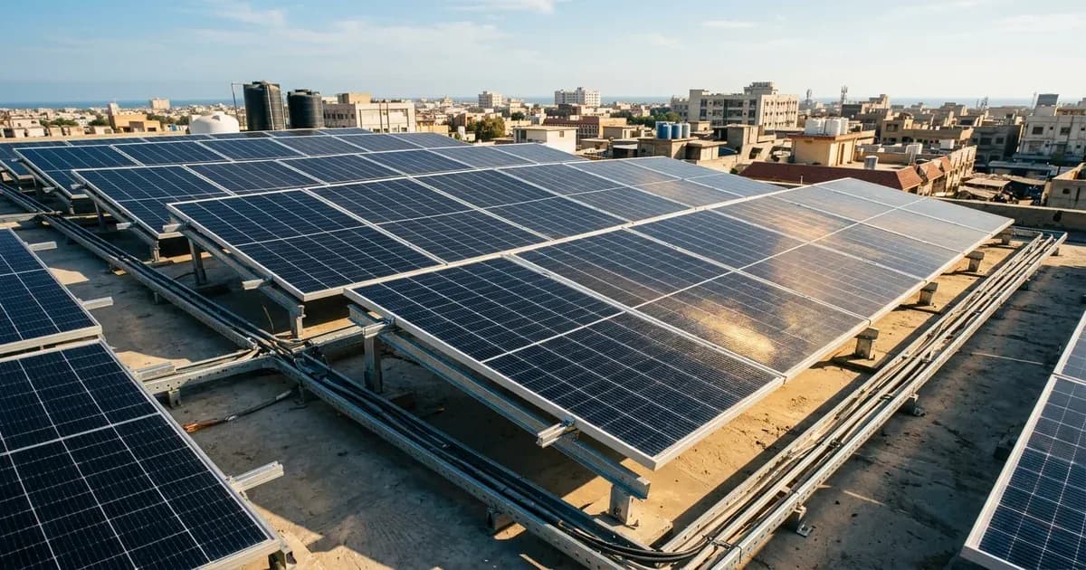 JA Solar panels installed on a commercial roof mounting system under warm sunlight — SolarNevs spec card