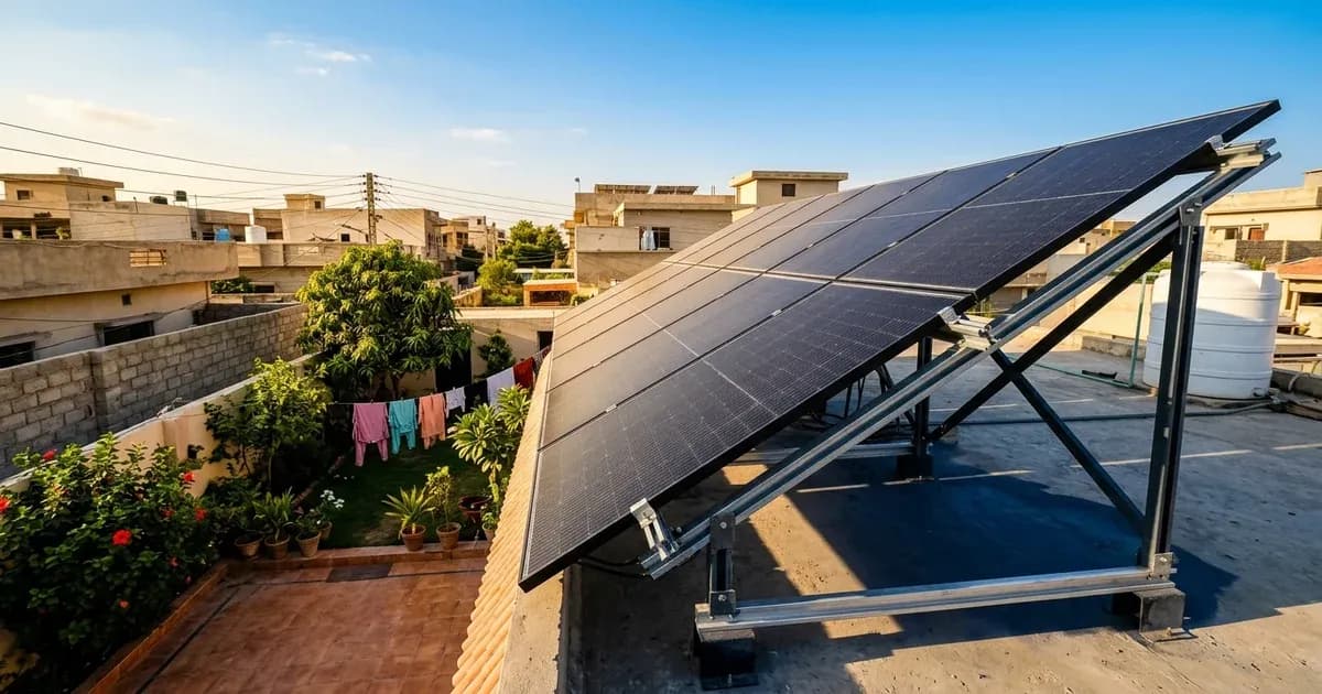 Tiger Neo solar panels mounted on a metal structure under warm sunlight — SolarNevs spec card