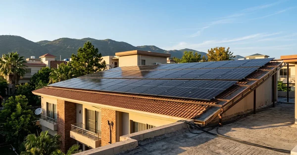 LONGi monocrystalline solar panels on a house rooftop under warm sunlight — SolarNevs spec card