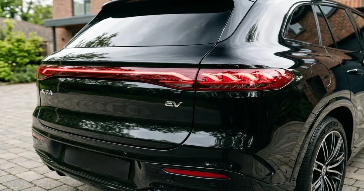 Changan Deepal S07 premium electric SUV parked in a driveway in Pakistan — SolarNevs spec card