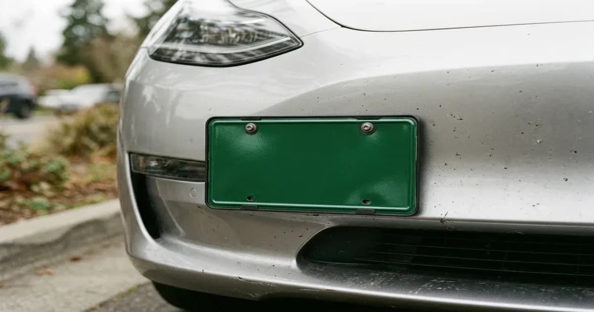 Green license plate mounted on a modern electric car bumper in Pakistan — SolarNevs spec card
