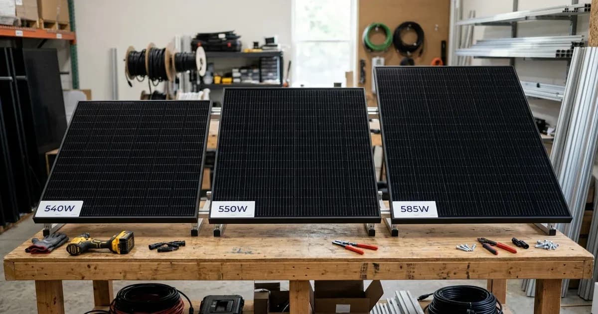 585W vs 550W vs 540W: Which Solar Panel Wattage to Buy Now? — SolarNevs spec card
