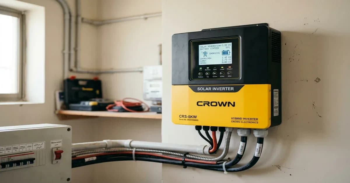 Crown solar inverter installed in Pakistan — SolarNevs spec card