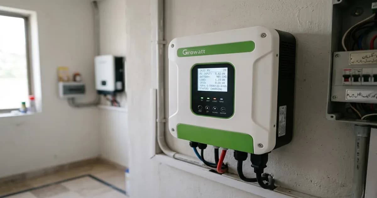 Growatt solar inverter installed in Pakistan — SolarNevs spec card
