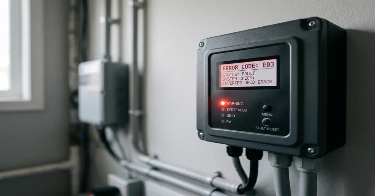 Solar inverter showing error but no output — SolarNevs spec card