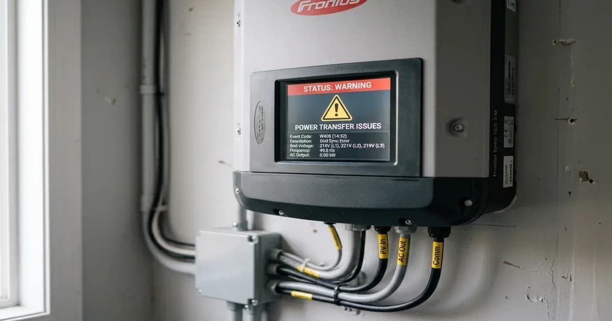 Solar inverter load shedding transition troubleshooting — SolarNevs spec card