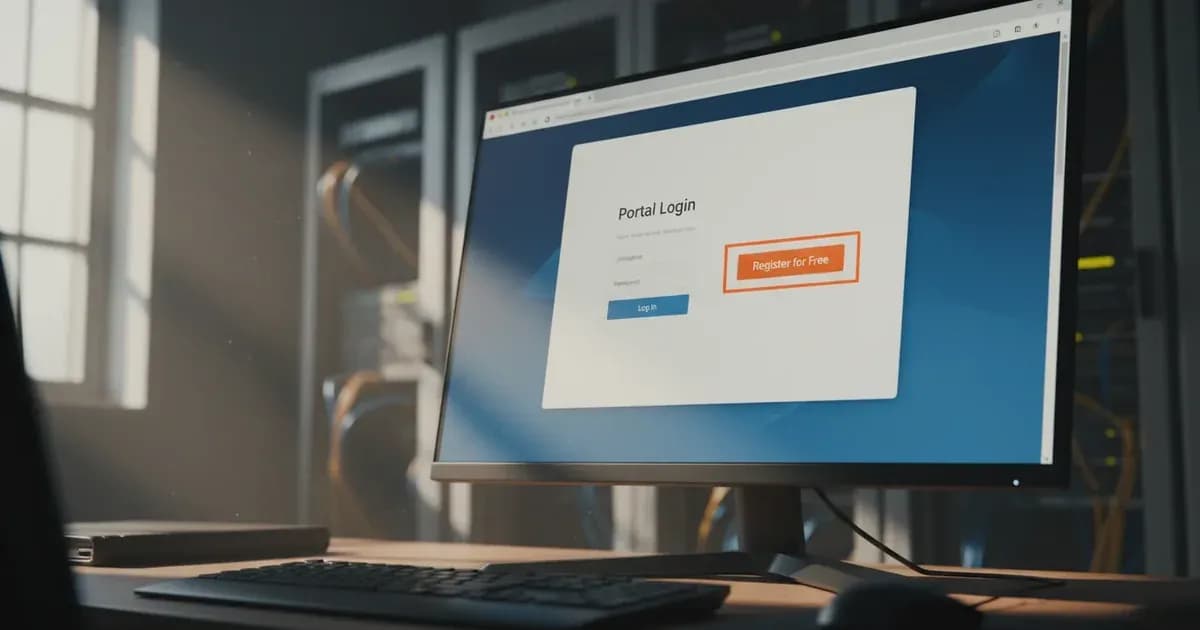A screenshot of the Victron VRM Portal login page with the 'Register for Free' button highlighted — SolarNevs spec card